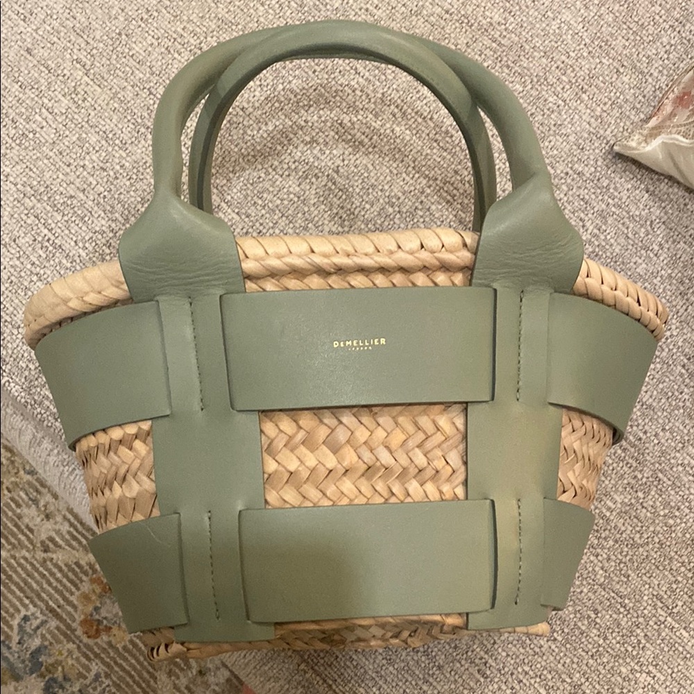 DeMellier London The Mini Santorini Khaki basket tote